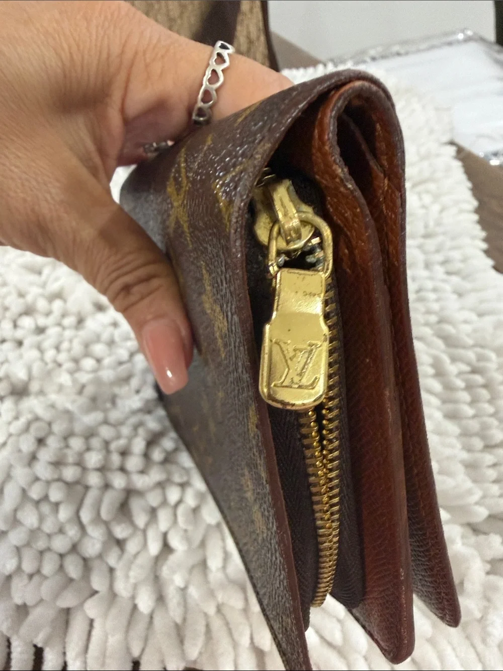 Louis Vuitton Monogram Canvas Brown and Gold Snap Wallet